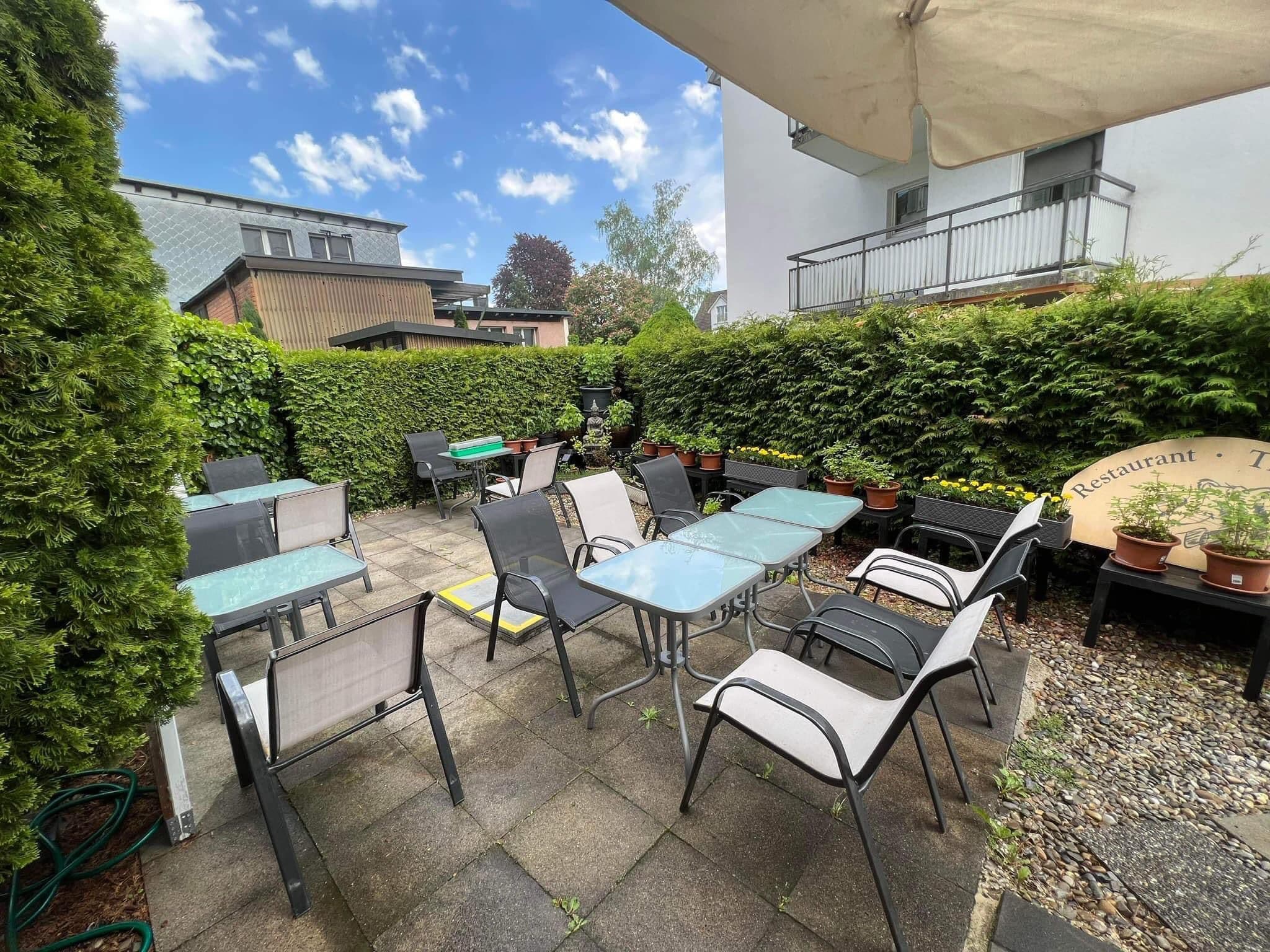 Sonnige Gartenterrasse vom Restaurant Tiger in Wil